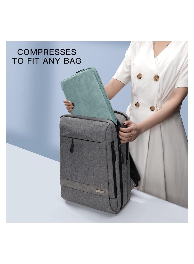 Y&D Laptop Sleeve Compatible with MacBook Air/Pro, 12-13.3 inch Notebook, Pro 14 2023 A2779 M2 A2442 M1 A2681 A2337 /Pro 13 A2338, PU Material Bag Small Case, Green - Image 2