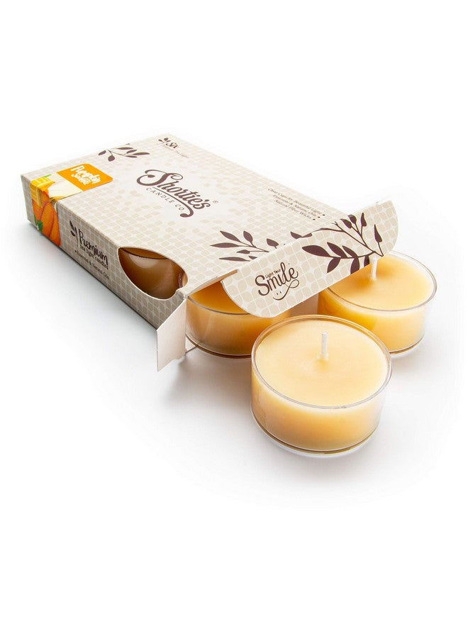Shortie's Candle Company Pumpkin Souffle Premium Tealight Candles - Highly Scented with Essential & Natural Oils - 6 Beige Tea Lights - Beautiful Candlelight - Made in The USA - Bakery & Food Collection  - Image 1