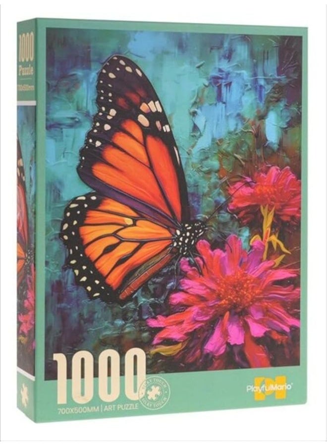 جينريك أحجية تركيب الصور (بازل) من بلايفول ماريو، 1000 قطعة، تصميم فراشة مونارك، 700 × 500 مم