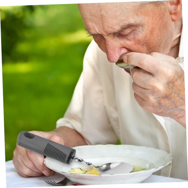 Weighted Adaptive Fork Spoon Set for Hand Tremors Stainless Steel Elderly Dexterity Aid 3Pcs - Image 5