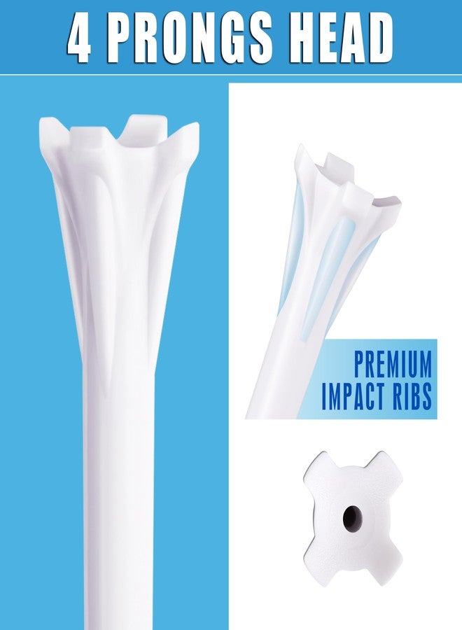 CHAMPKEY PRO 4-Prong Plastic Golf Tees 150 Pack - 70% Ball Contact Reduced for Less Friction and Maximum Distance Performance Golf Tees Plastic (White, 3-1/4") - Image 2