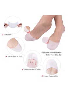 SYOSI Silicone Gel Toe Caps  Soft Silicone Gel Toe Protectors Covers Toe Caps Metatarsal Pads Ballet Pointe Pads with Forefoot Cushion Ballet Pointe Dance High Heel Shoe Pads 2 Pairs  - Image 3