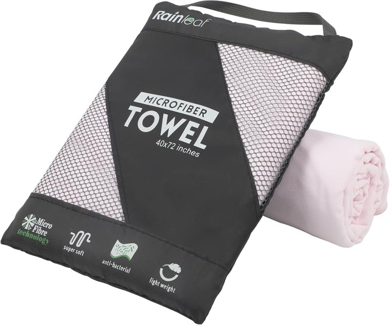Rainleaf Microfiber Towel, perfect travel, fitness, and camping towel, quick drying, super absorbent, ultra-compact, lightweight, suitable for travel, beach, shower, backpacking, pool - Image 1