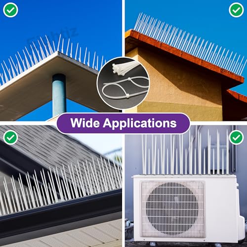 Eightiz (10 Pcs with Zip Ties) Bird and Pigeon Spikes, Control Anti Bird Plastic Spikes for AC Balcony Railing Window Home Protection from Pigeon Dog Monkey Crow Kabootar Transparent(Polycarbonate) - Image 4