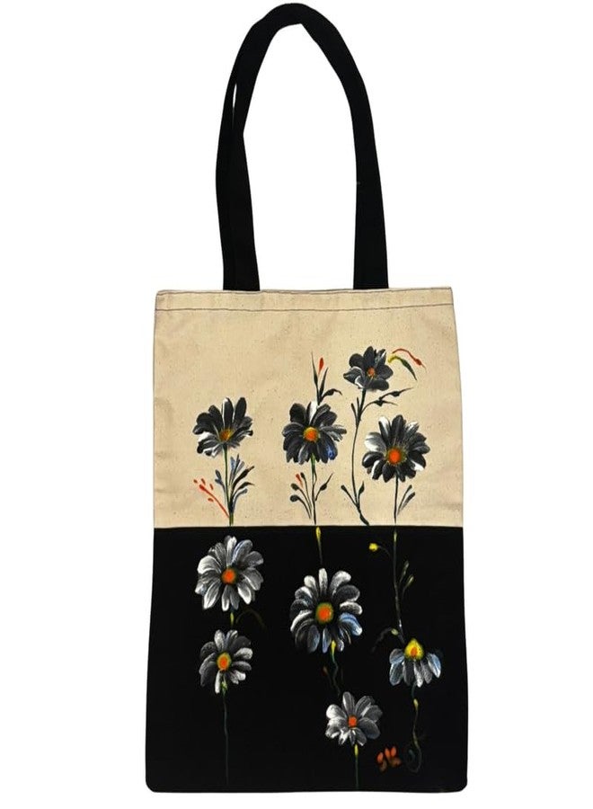 SwapKreations Handpainted Floral Multicolour Tote Bag - 100% Cotton, Eco-Friendly, Reusable Bag for Women & Girls Multicolour 2 - Image 1