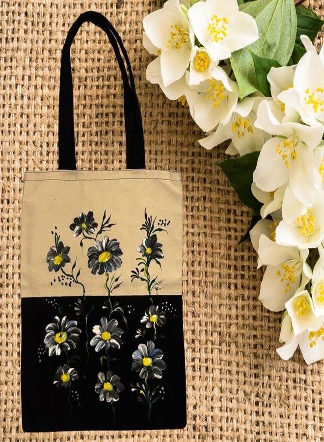 SwapKreations Handpainted Floral Multicolour Tote Bag - 100% Cotton, Eco-Friendly, Reusable Bag for Women & Girls Multicolour 2 - Image 2