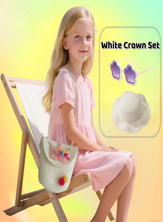 kkdom Straw Crossbody Purse - Cute Straw Bag for Girls, Summer Beach Shoulder Bag - Image 2