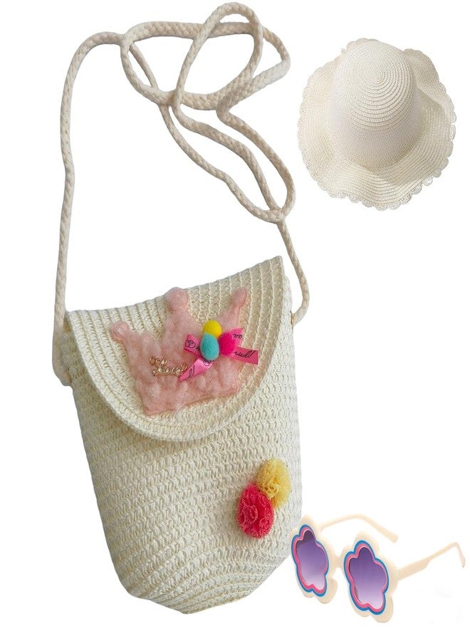 kkdom Straw Crossbody Purse - Cute Straw Bag for Girls, Summer Beach Shoulder Bag - Image 1