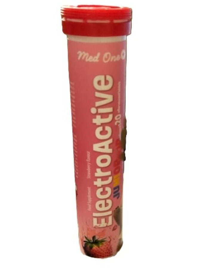 MedOne Electroactive Junior Effervescent Tablets Strawberry Flavour 20 Tablets – Kids Hydration Support - Image 3
