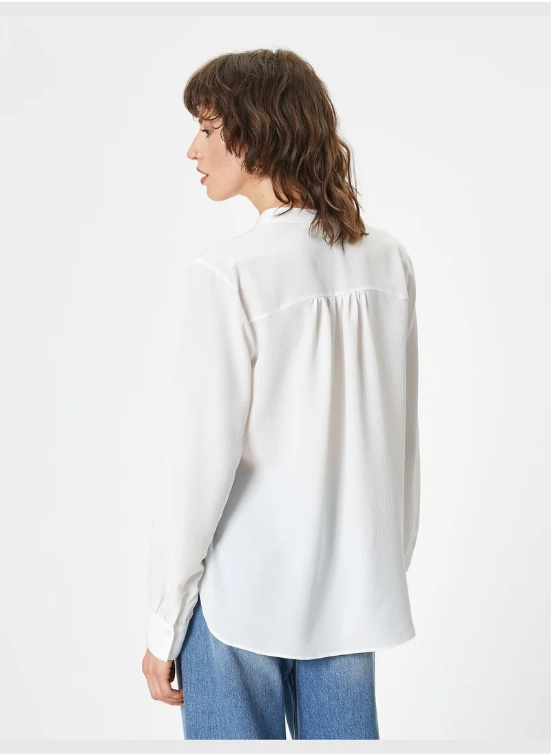 كوتون Puff Sleeve Shirt