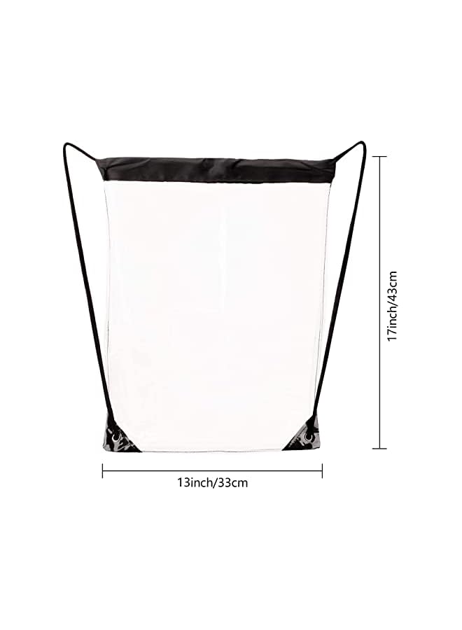 KASTWAVE Clear Drawstring Bags, Waterproof Small Clear Bag for Stadium Colleges Sport Event Work Concert Security Approved Clear Drawstring Bag Waterproof Stadium Drawstring Backpack 2 Pieces  - Image 2