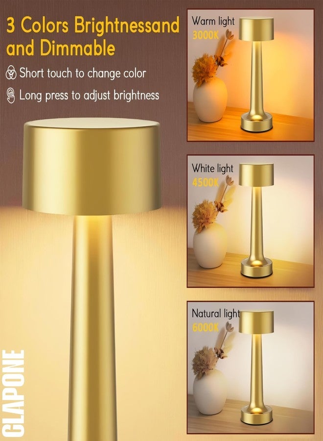 CLAPONE LED Table Lamp - Touch Control with 3 Brightness Levels & 3 Color Modes | Rechargeable Metal Desk Lamp for Bedroom, Nightstand, Living Room, Office & Study Table (Glod, 1 Pcs) - Image 5
