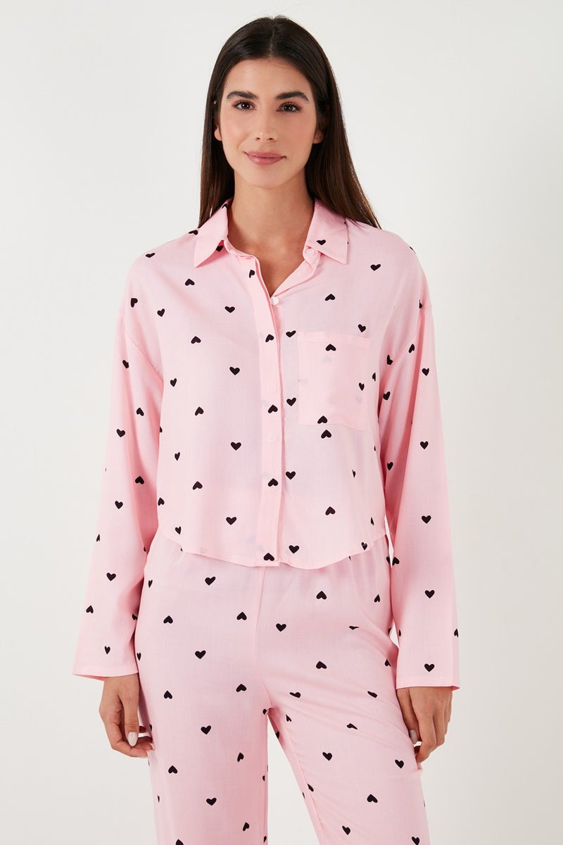 Lela Patterned Comfortable Cut Wide Leg Summer Pajama Set Women's Pajama Set 6110014  - Image 4