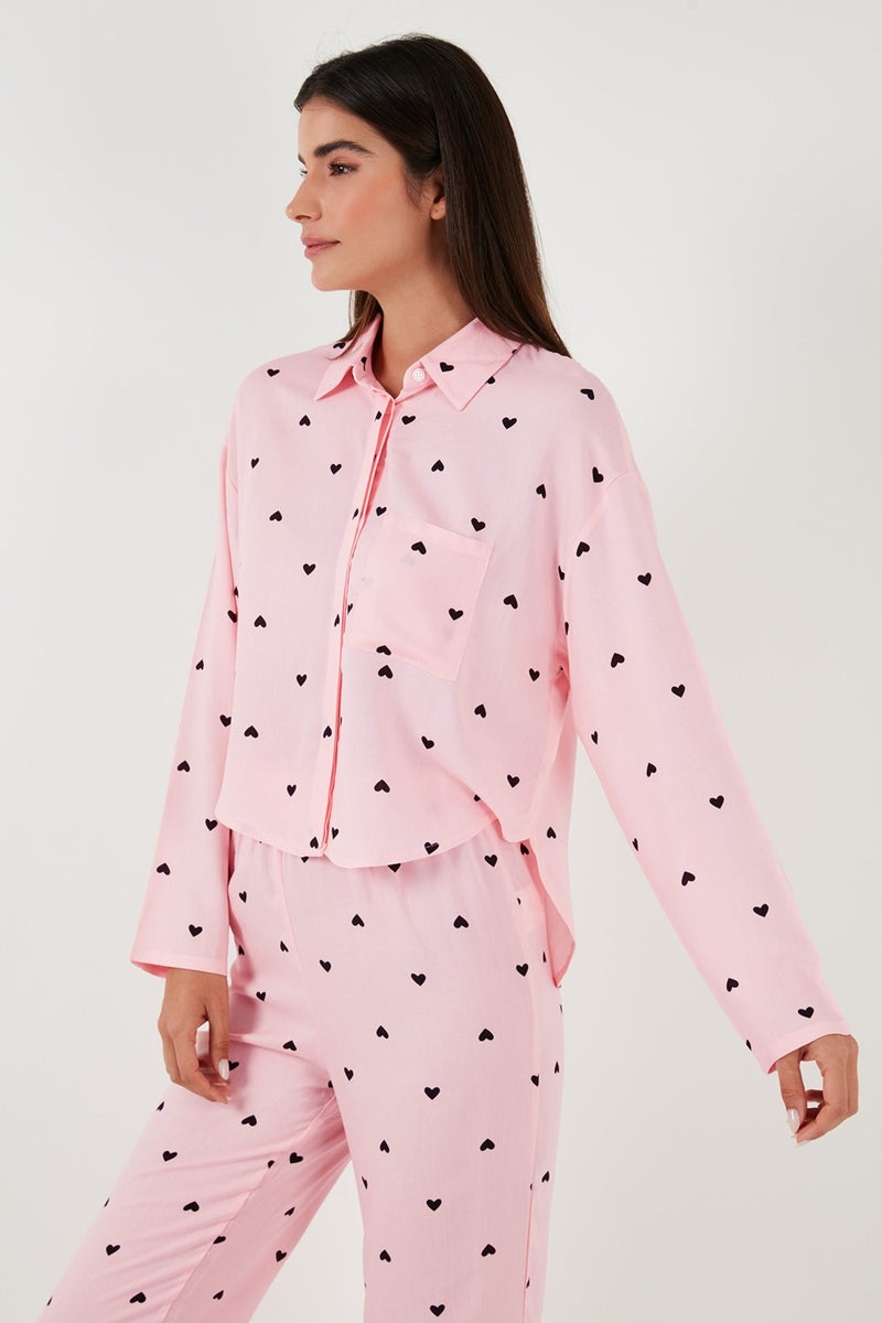 Lela Patterned Comfortable Cut Wide Leg Summer Pajama Set Women's Pajama Set 6110014  - Image 5