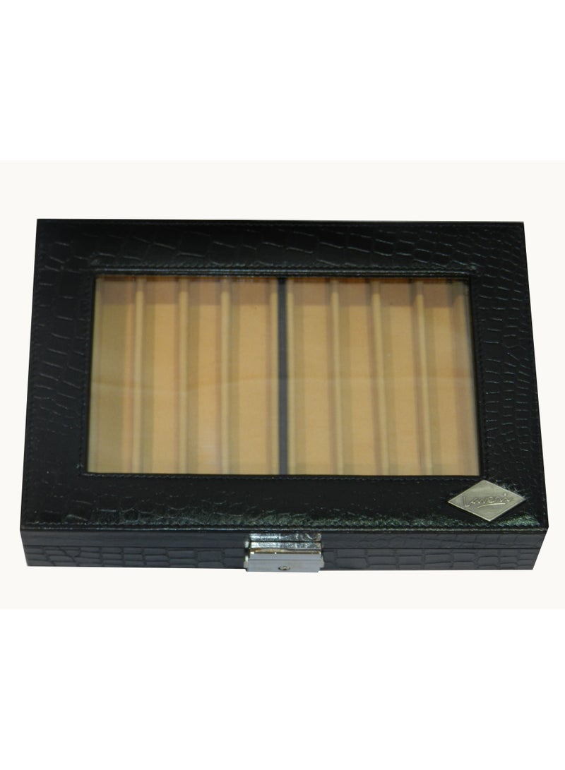 LAVERI LEATHER Laveri 10 Piece Genuine Leather Pen  Case Storage and Fountain Pen , Chain, Braslets Organizer Box with Key Lock - Image 4