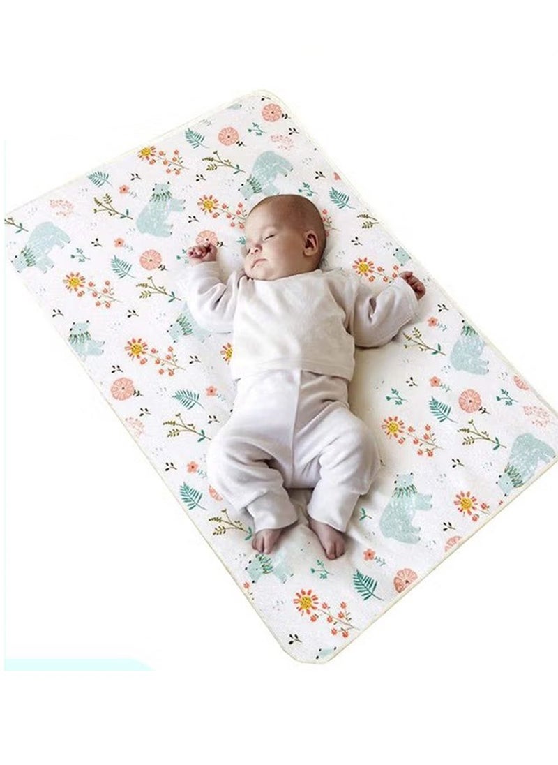 Gonice 80x100cm Baby Waterproof Bed Pad, Bed Wetting Pads Washable for Kids, Toddler Potty Training Pads for Pack Play/Crib/Mini Crib Reusable Incontinence Underpads  - Image 1