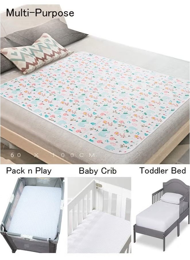 Gonice 80x100cm Baby Waterproof Bed Pad, Bed Wetting Pads Washable for Kids, Toddler Potty Training Pads for Pack Play/Crib/Mini Crib Reusable Incontinence Underpads  - Image 2