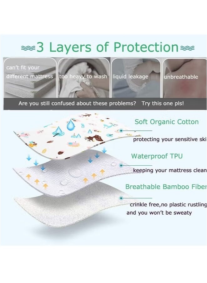 Gonice 80x100cm Baby Waterproof Bed Pad, Bed Wetting Pads Washable for Kids, Toddler Potty Training Pads for Pack Play/Crib/Mini Crib Reusable Incontinence Underpads  - Image 4