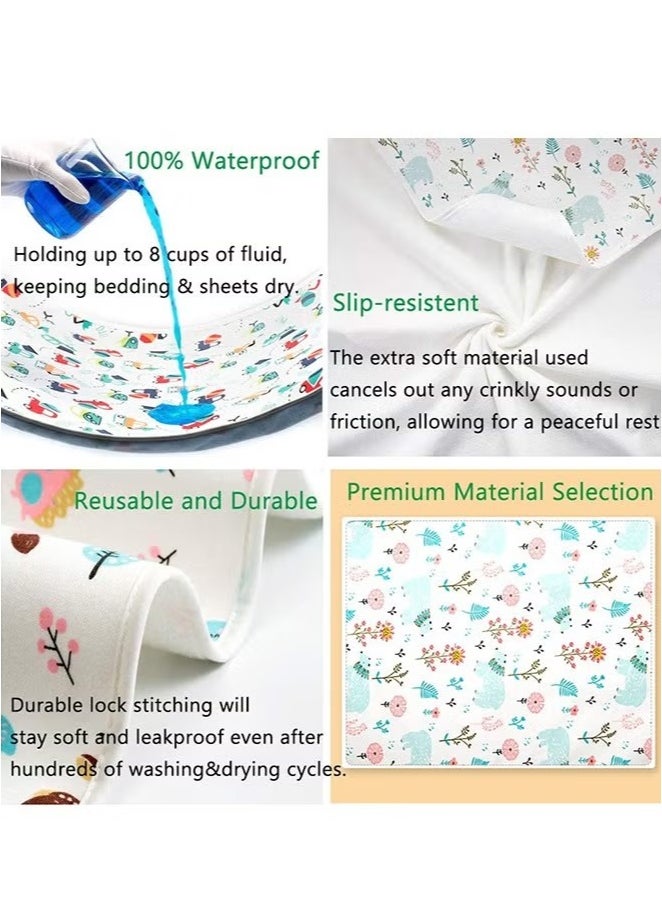 Gonice 80x100cm Baby Waterproof Bed Pad, Bed Wetting Pads Washable for Kids, Toddler Potty Training Pads for Pack Play/Crib/Mini Crib Reusable Incontinence Underpads  - Image 3