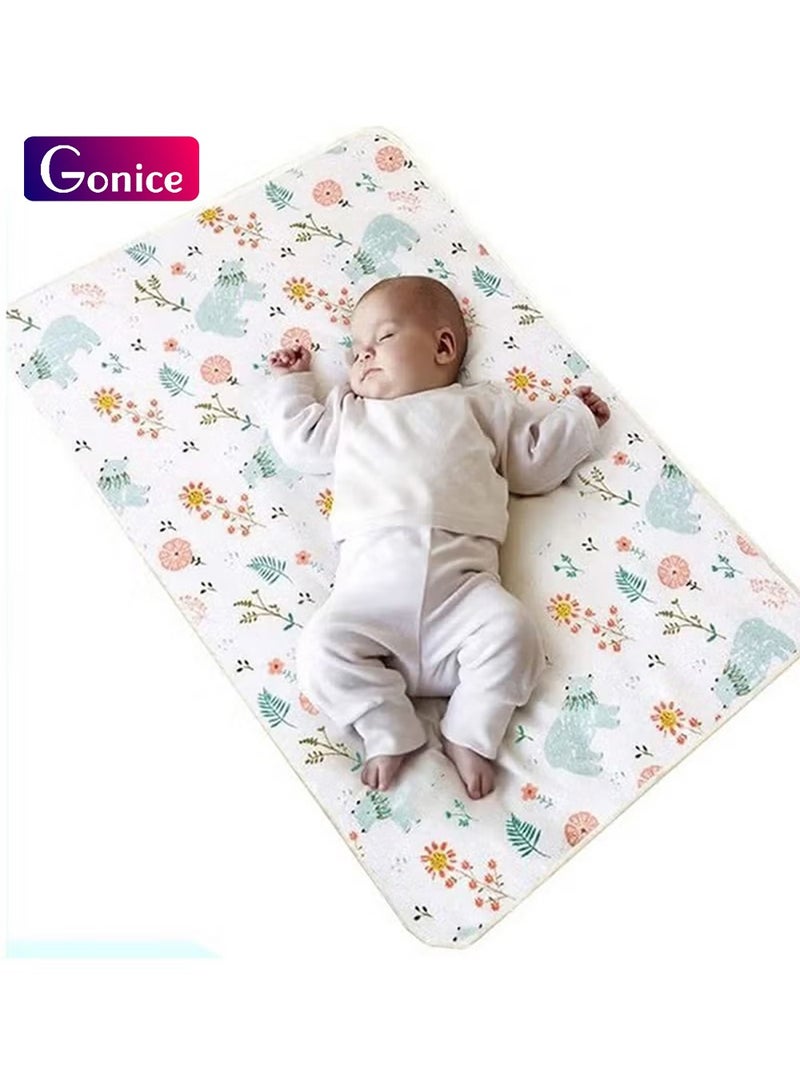 Gonice 80x100cm Baby Waterproof Bed Pad, Bed Wetting Pads Washable for Kids, Toddler Potty Training Pads for Pack Play/Crib/Mini Crib Reusable Incontinence Underpads  - Image 1