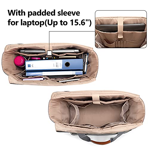 CURMIO Teacher Tote Bag with Cup Holder and Laptop Compartment, Large Utility Tote for Women, Gray - Image 2