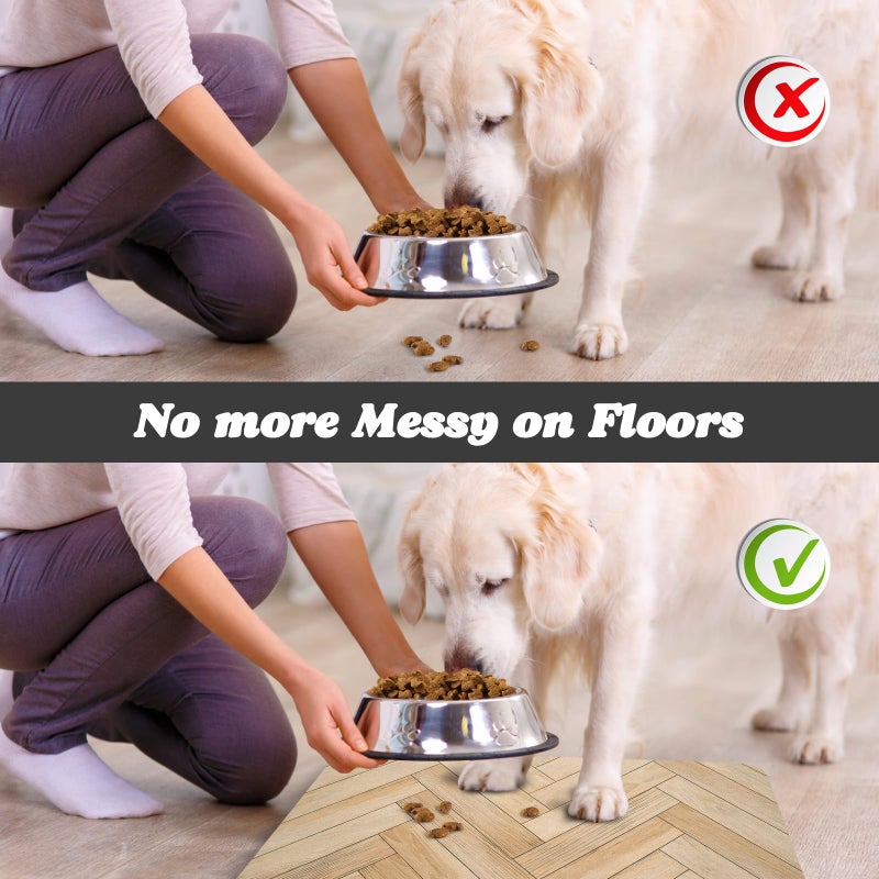 Zoeeya Dog Food Mats for Floors Waterproof, Dog Cat Water Bowl Mats Pet Feeding Absorbent Mat Dog Cat Pet Placemats for Food and Water Wood 12 * 20 inch - Image 5