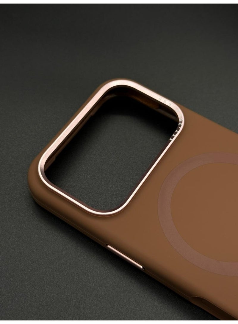 general Premium Silicone MagSafe Case for iPhone 17 Pro Max – Slim, Shockproof, Magnetic Wireless Charging Compatible Protective Cover (Brown) - Image 2