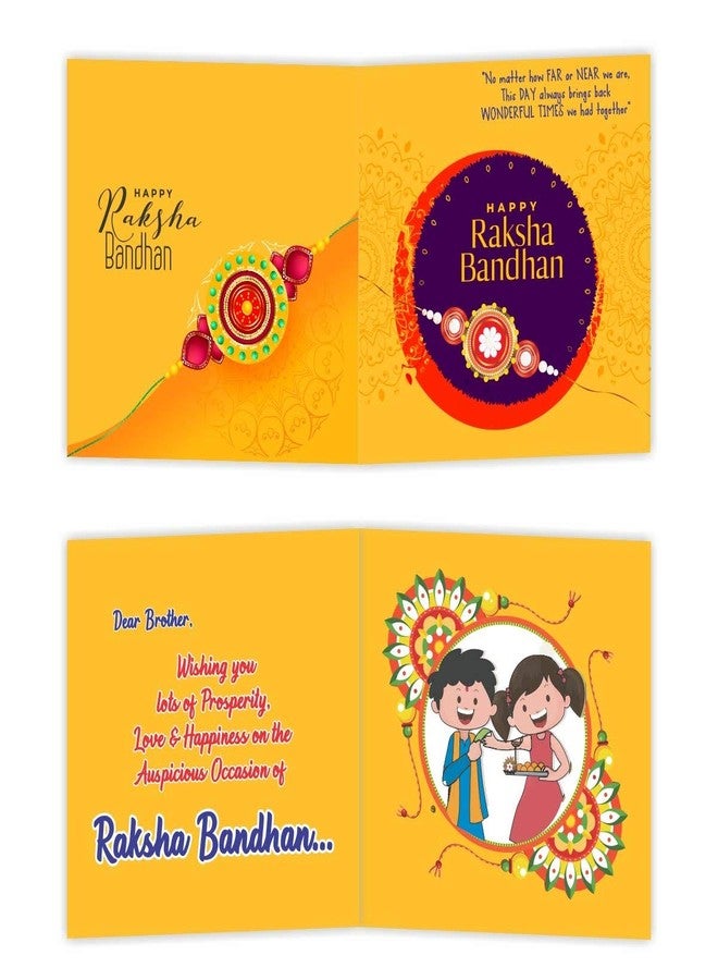 Rakhi For Brother - Auspicious Combo Set of Om anf Ganeshjii for Brother with Roli Chawal and Rakhi Greeting Card - Image 2