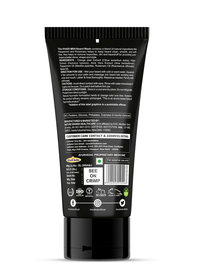 KHADI MEN Khadi Men Beard Wash Clear skin and soft beard, eliminate beard ruff controls frizziness, remove impurities (Beard Wash) 100ml  - Image 2