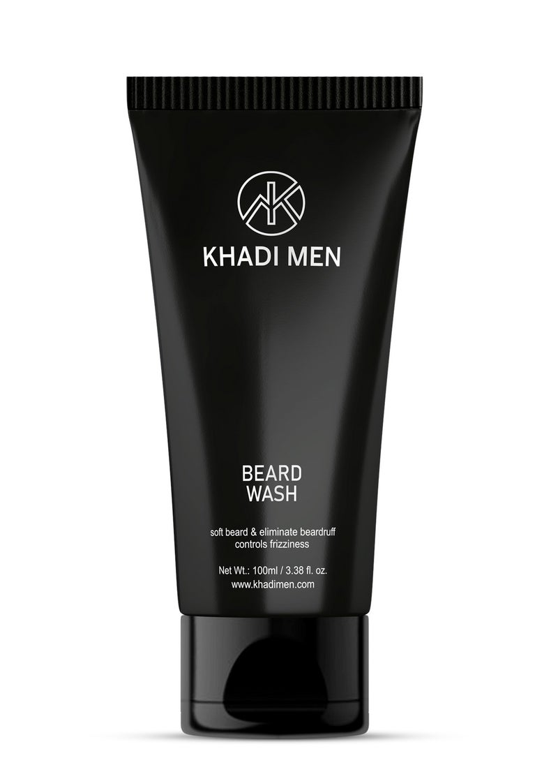 KHADI MEN Khadi Men Beard Wash Clear skin and soft beard, eliminate beard ruff controls frizziness, remove impurities (Beard Wash) 100ml  - Image 1