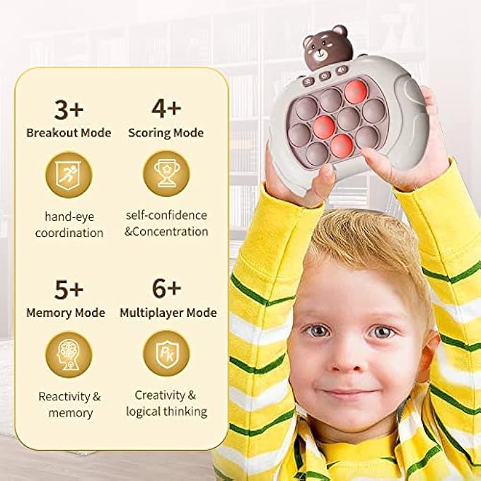 DECOMPRESSION BREAKTHROUGH PUZZLE GAME MACHINE,POP PUSH PUZZLE GAME, CUTE SHAPE HANDHELD GAME STRESS TOYS FOR RELAXATION RELIEF,FIDGET TRAVEL GAMES,IDEAL GIFT FOR BIRTHDAY HALLOWEEN CHRISTMAS (BROWN) - Image 4