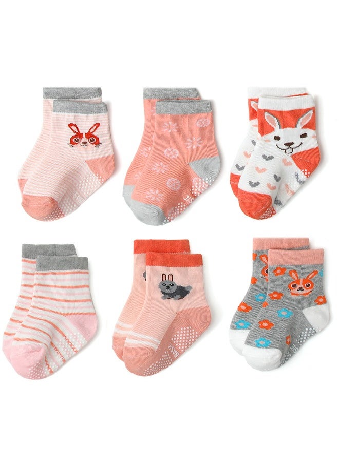 Generic 12 Pairs Baby Socks Of Cotton Non-Slip Striped Baby Girls Socks Multicolor  - Image 3