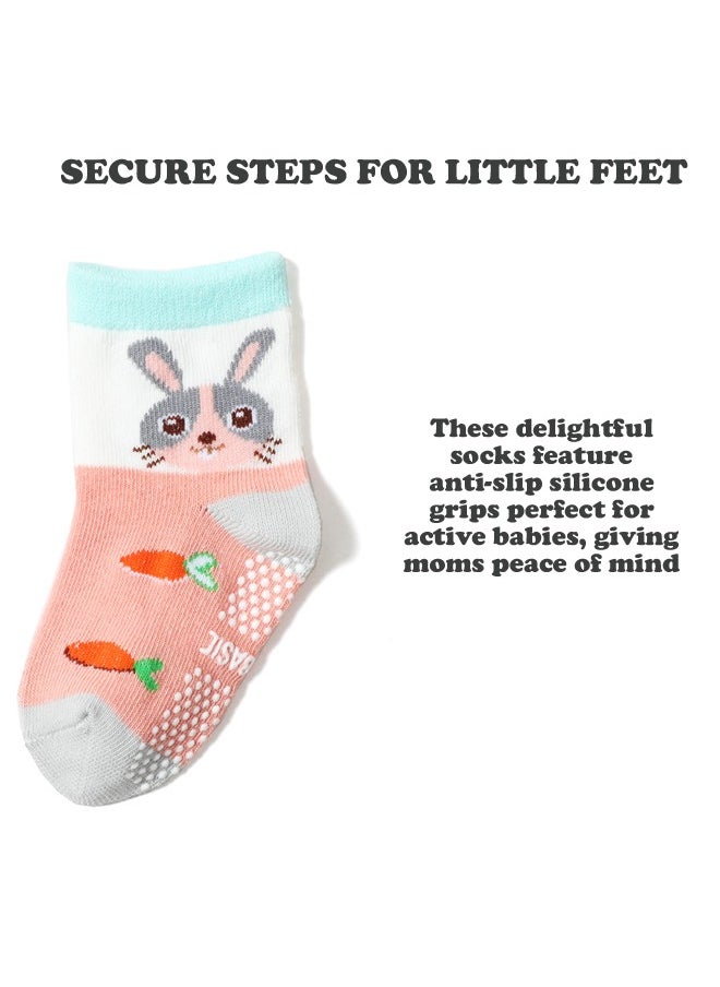 Generic 12 Pairs Baby Socks Of Cotton Non-Slip Striped Baby Girls Socks Multicolor  - Image 5