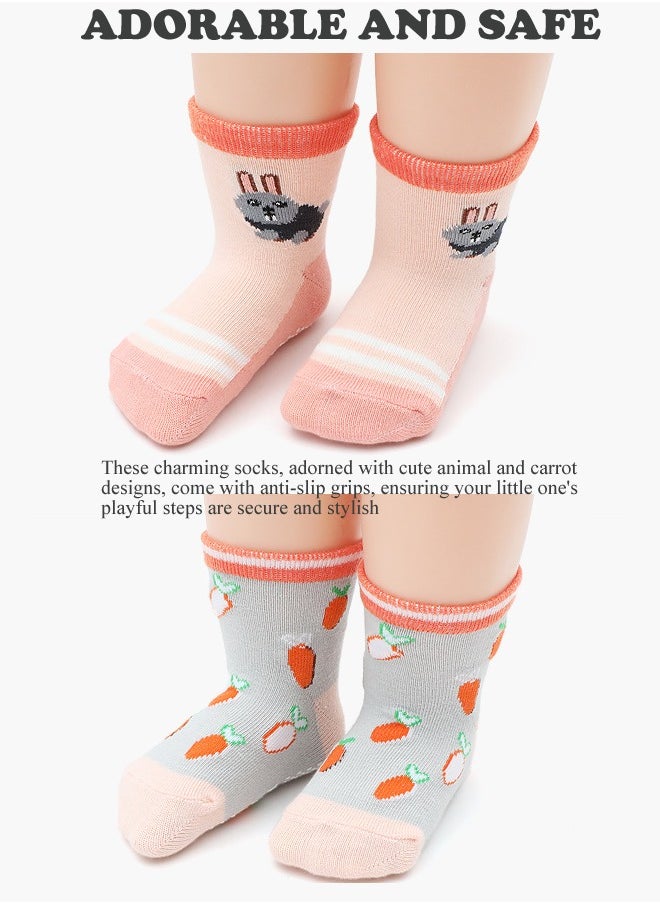 Generic 12 Pairs Baby Socks Of Cotton Non-Slip Striped Baby Girls Socks Multicolor  - Image 4