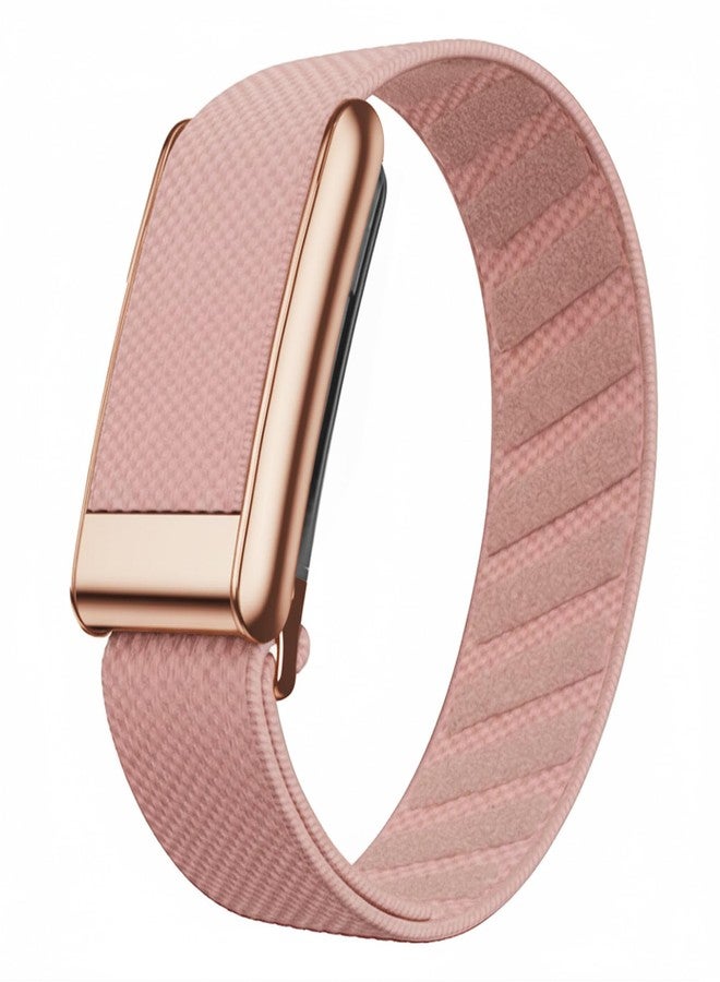 Comfortable Super Knit Replacement Wrist Band For WHOOP 5.0 Heart Rate Monitor, Soft Nylon Replacement WristBand with Stainless Steel U Shape (Pink, Rose gold One peak) - Image 1