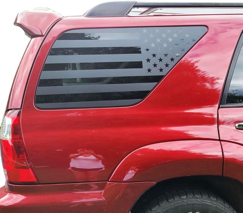 Zxiaochun Rear Window American Flag Decal for Toyota 4Runner 4th Gen (2003-2009) - Matte Black Vinyl Sticker - Image 1