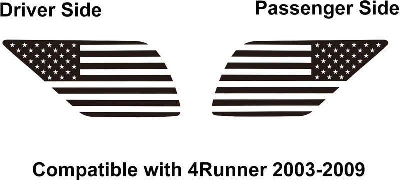 Zxiaochun Rear Window American Flag Decal for Toyota 4Runner 4th Gen (2003-2009) - Matte Black Vinyl Sticker - Image 2