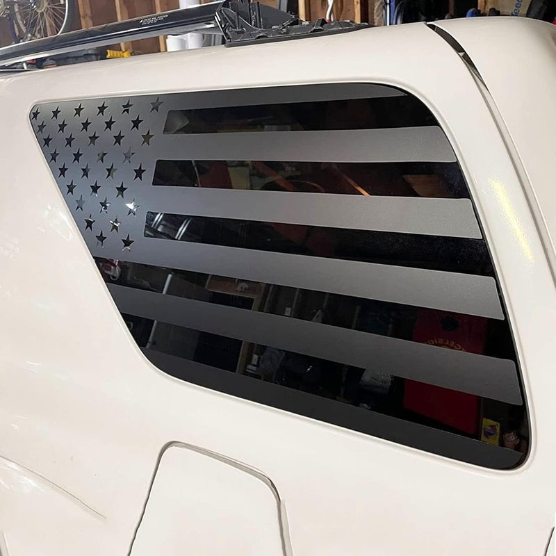 Zxiaochun Rear Window American Flag Decal for Toyota 4Runner 4th Gen (2003-2009) - Matte Black Vinyl Sticker - Image 3