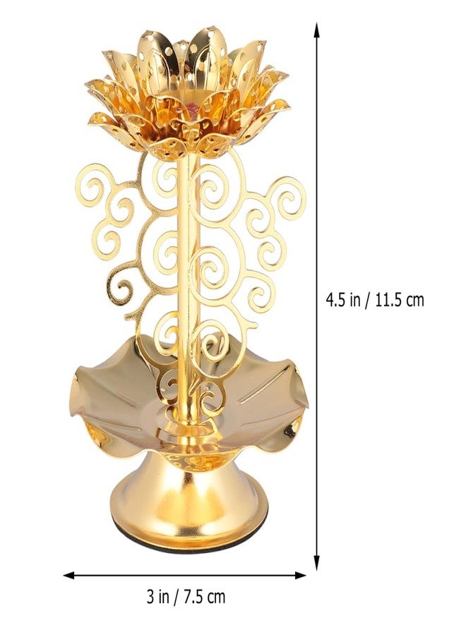 HOMSFOU 3pcs Antique Bronze Handheld Taper Candle Holder, Vintage Style Metal Candlestick with Handle, Small European-Style Tabletop Candle Stand for Home Decor 4.52X8.85X2.95In - Image 2