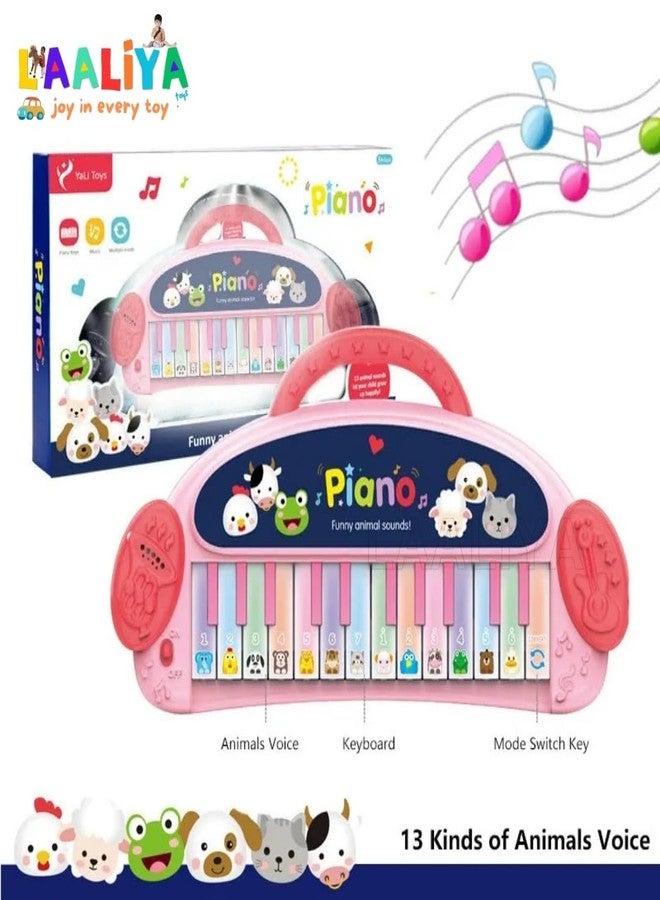 LAALIYA Kids Animal Sound Piano Keyboard | Baby Musical Toy with Lights, Music & Fun Keys | Portable Learning Piano for Toddlers Age 1-5 | Mini Music Instrument for Early Development - Image 3