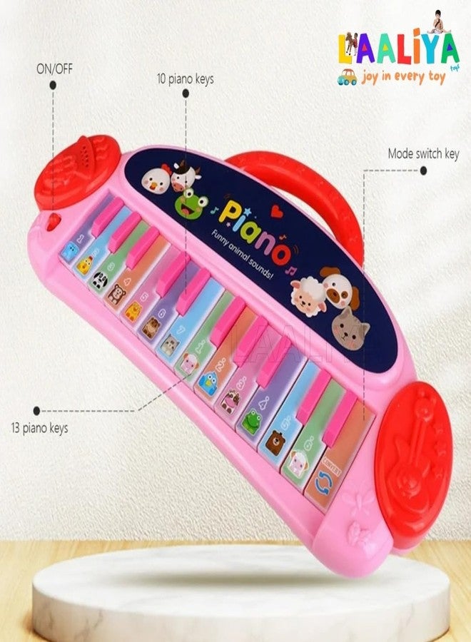 LAALIYA Kids Animal Sound Piano Keyboard | Baby Musical Toy with Lights, Music & Fun Keys | Portable Learning Piano for Toddlers Age 1-5 | Mini Music Instrument for Early Development - Image 2
