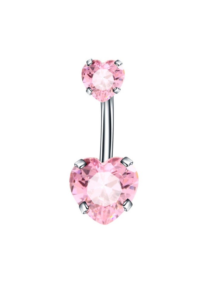 5-piece set of navel nail piercing accessories,heart-shaped combination set of navel rings  - Image 3