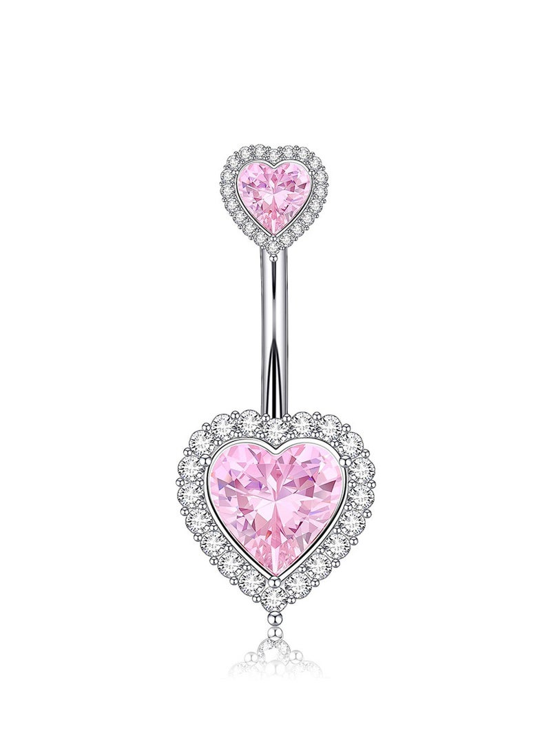 5-piece set of navel nail piercing accessories,heart-shaped combination set of navel rings  - Image 4