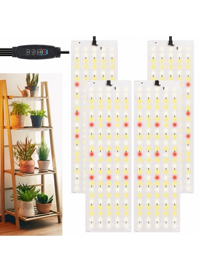 WALALLA Full Spectrum Grow Light Panels for Indoor Plants, 33W 540 LEDs Ultra-Thin Plant Lights with 3/9/12H Timer and 10 Dimmable Levels, Under Cabinet Grow Lamps, 4 Pack - Image 1
