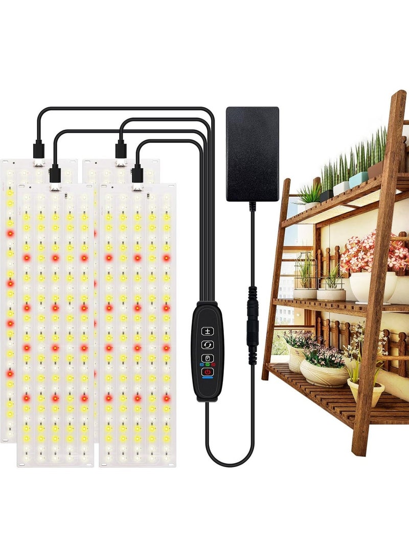 WALALLA Full Spectrum Grow Light Panels for Indoor Plants, 33W 540 LEDs Ultra-Thin Plant Lights with 3/9/12H Timer and 10 Dimmable Levels, Under Cabinet Grow Lamps, 4 Pack - Image 4