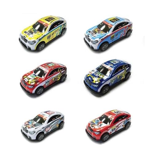 VRION® Mini Cars Set of-06 Unbreakable Racing Mini Diecast Car Models Set for Kids Pull Back Metal Alloy Car Play Set for Kids, Unique Toys, Best Birthday Gift, Diwali Gift, Khilona for Boys - Image 1