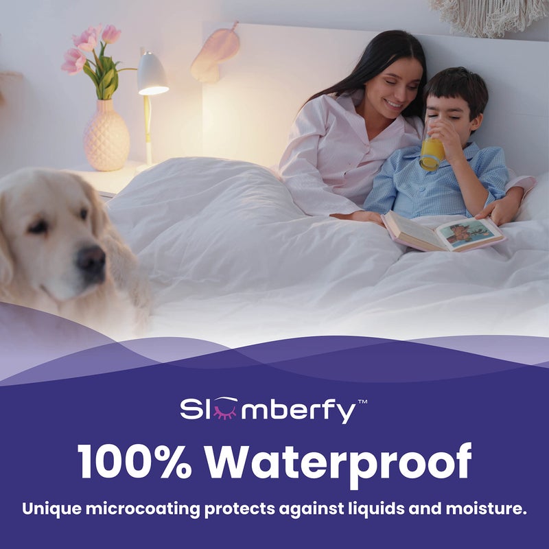 Slumberfy Queen Size Waterproof Bamboo Mattress Encasement by Slumberfy - Premium Skin-Safe Mattress Protector with 360Â° EZ Zipper, Lab-Tested Bed Bug, Zippered Encasement (60x80 in) - Image 5