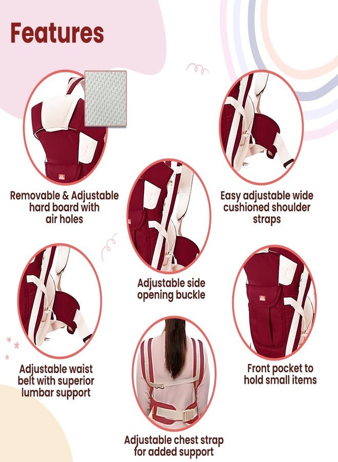 Infantso 4-Way Baby Carrier with 4 Carry Positions, Baby Carrier for 3 to 24 Months, Adjustable Baby Carrying Bag for New-Born to Toddler Carrier, Max Weight Up to 9 Kgs - Image 4