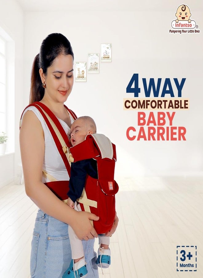 Infantso 4-Way Baby Carrier with 4 Carry Positions, Baby Carrier for 3 to 24 Months, Adjustable Baby Carrying Bag for New-Born to Toddler Carrier, Max Weight Up to 9 Kgs - Image 1