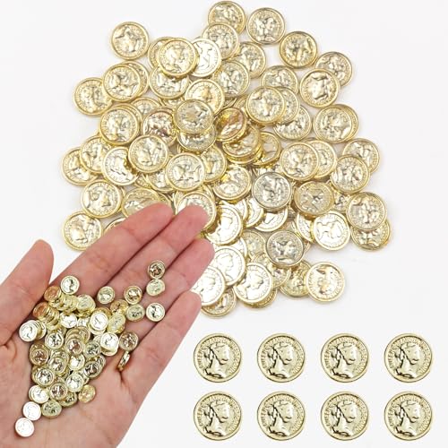 HOMICO 100 Pieces Miniature Coins for Crafts Dollhouse Tiny Fake Gold Coins for Dollhouse Fairy Garden Micro Landscaping - Image 1